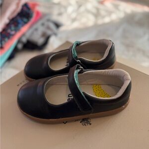 Chic Black Kids Dress Shoes with Strap
